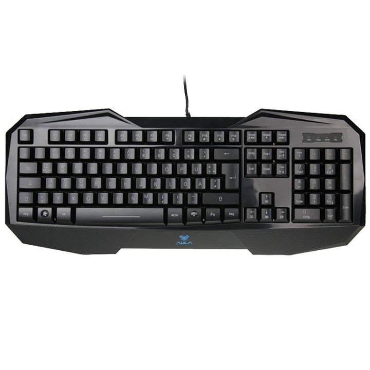 Lisslune | Aula Killing Soul Behead Series Wired USB Silent / Non-slip QWERTZ Keyboard with Blu-ray Backlighting + 500-1000Hz Polling Rate 7D Gaming Mouse Combo Kit, German Language Keys