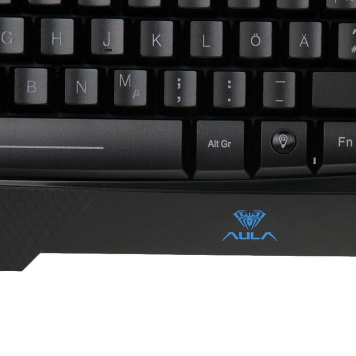 Lisslune | Aula Killing Soul Behead Series Wired USB Silent / Non-slip QWERTZ Keyboard with Blu-ray Backlighting + 500-1000Hz Polling Rate 7D Gaming Mouse Combo Kit, German Language Keys