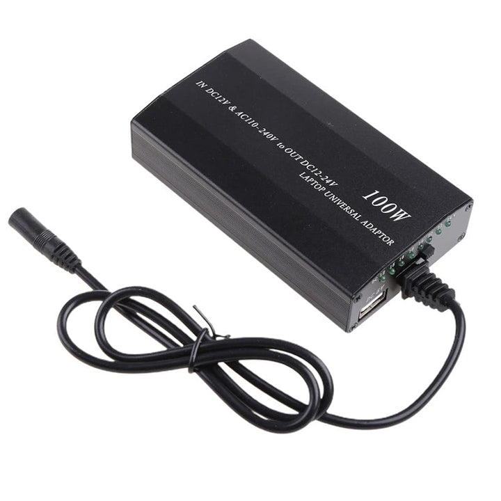 Lisslune | 100W Universal Laptop AC / DC Adapter, Convenient Switchable Voltage, with USB 5V Port