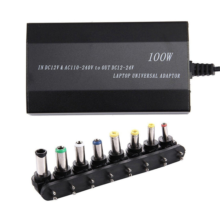 Lisslune | 100W Universal Laptop AC / DC Adapter, Convenient Switchable Voltage, with USB 5V Port