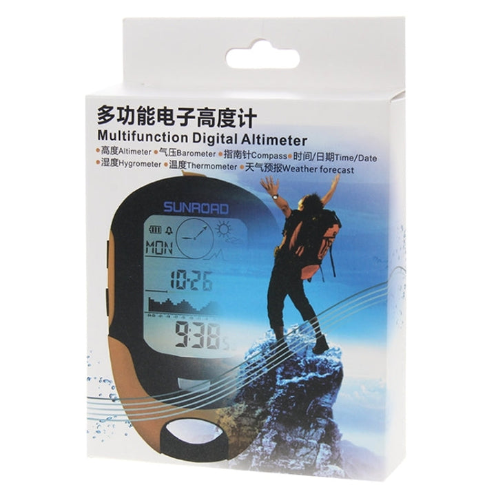 Lisslune | SUNROAD Multi-Function LCD Digital Altimeter with Compass & Barometer & Thermometer & Hygrometer & Weather Forecast & LED Flashlight and Clock