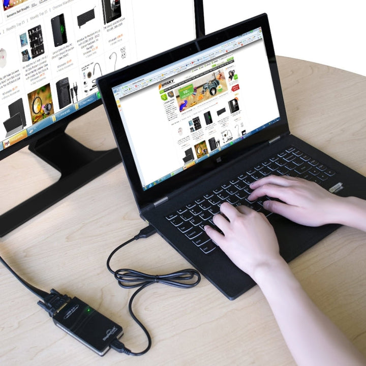 Lisslune | USB 2.0 to VGA, DVI, HDMI Adapter, Resolution: 1920*1080 (Black)
