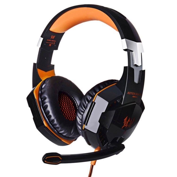 Lisslune | EACH G2000 Over-ear Stereo Bass Gaming Headset with Microphone & LED Light for Computer, Cable Length: 2.2 m (Orange)