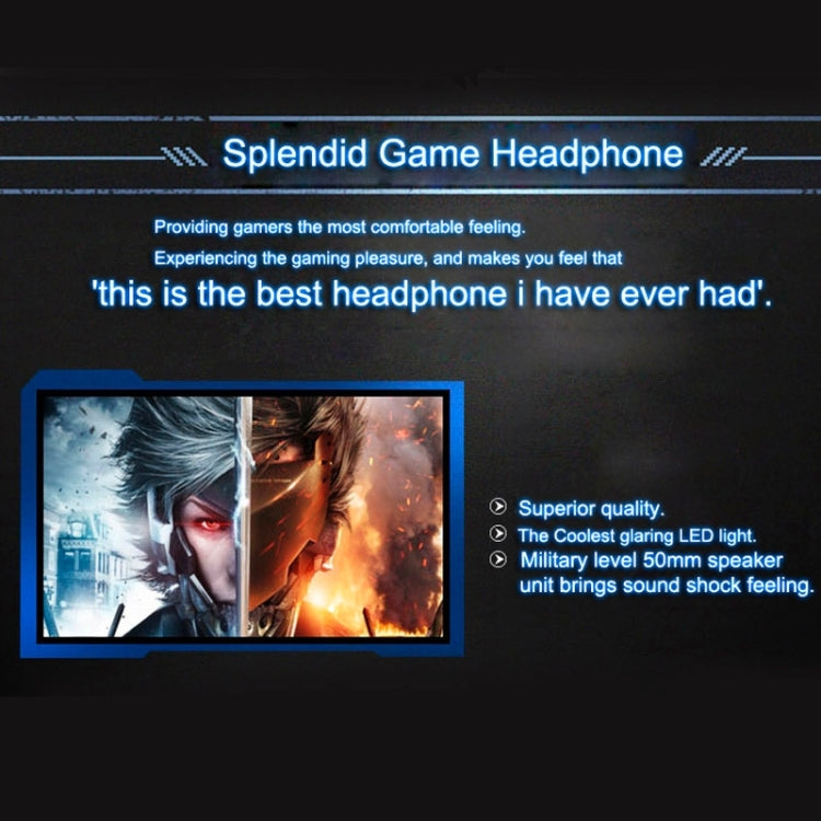 Lisslune | EACH G2000 Over-ear Stereo Bass Gaming Headset with Microphone & LED Light for Computer, Cable Length: 2.2 m (Orange)