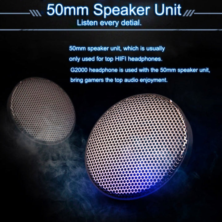 Lisslune | EACH G2000 Over-ear Stereo Bass Gaming Headset with Microphone & LED Light for Computer, Cable Length: 2.2 m (Orange)
