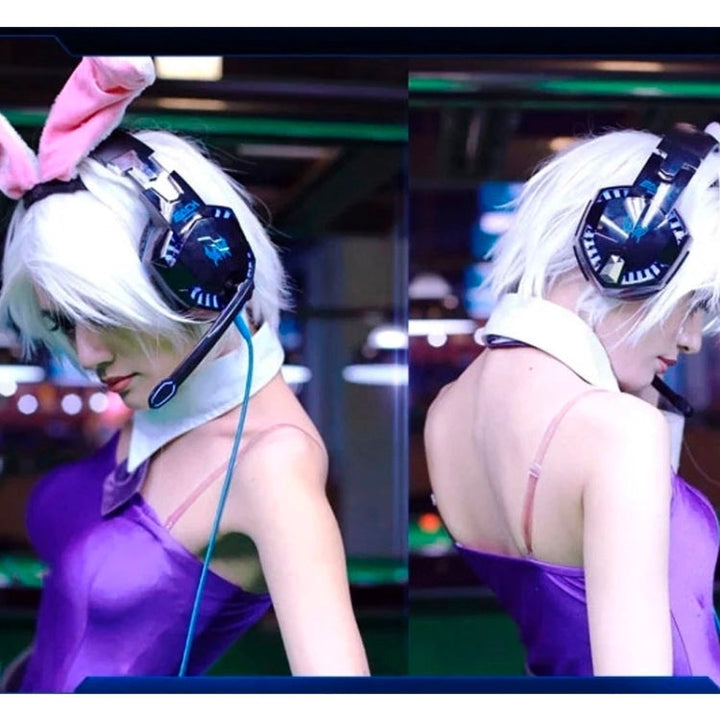 Lisslune | EACH G2000 Over-ear Stereo Bass Gaming Headset with Microphone & LED Light for Computer, Cable Length: 2.2 m (Orange)