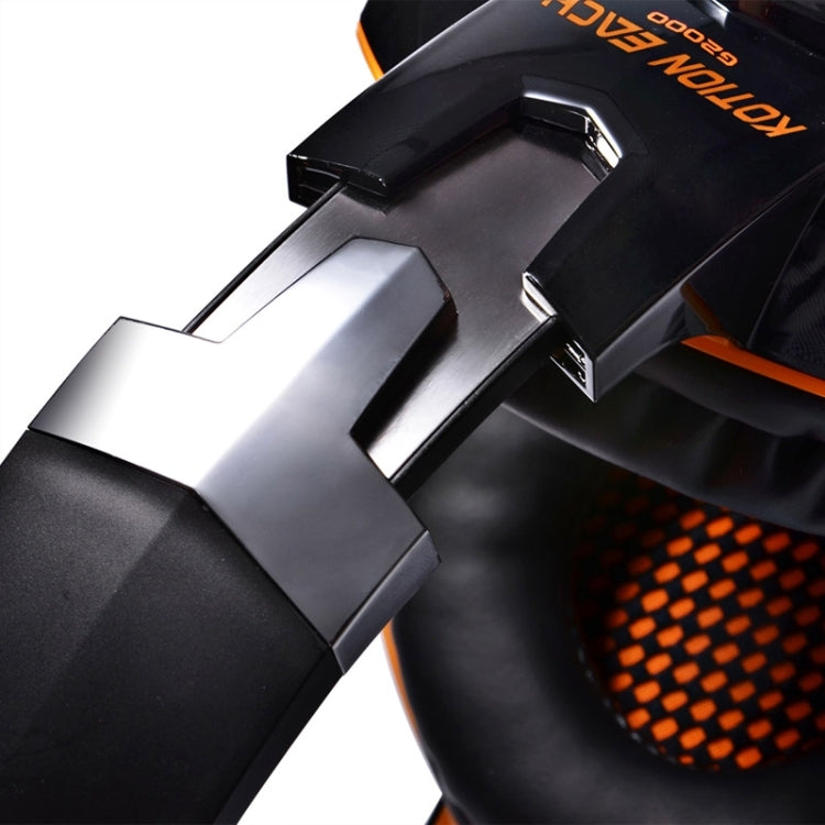 Lisslune | EACH G2000 Over-ear Stereo Bass Gaming Headset with Microphone & LED Light for Computer, Cable Length: 2.2 m (Orange)