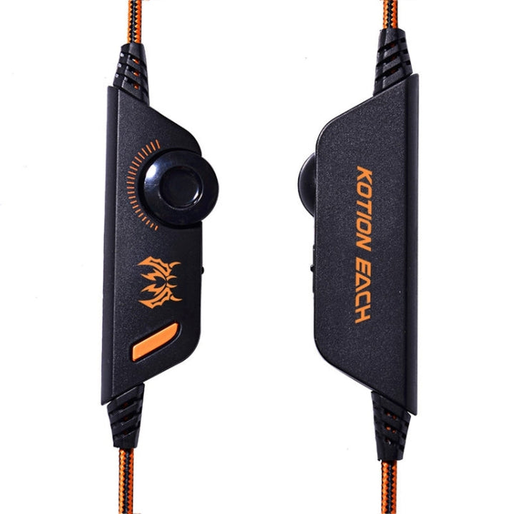 Lisslune | EACH G2000 Over-ear Stereo Bass Gaming Headset with Microphone & LED Light for Computer, Cable Length: 2.2 m (Orange)