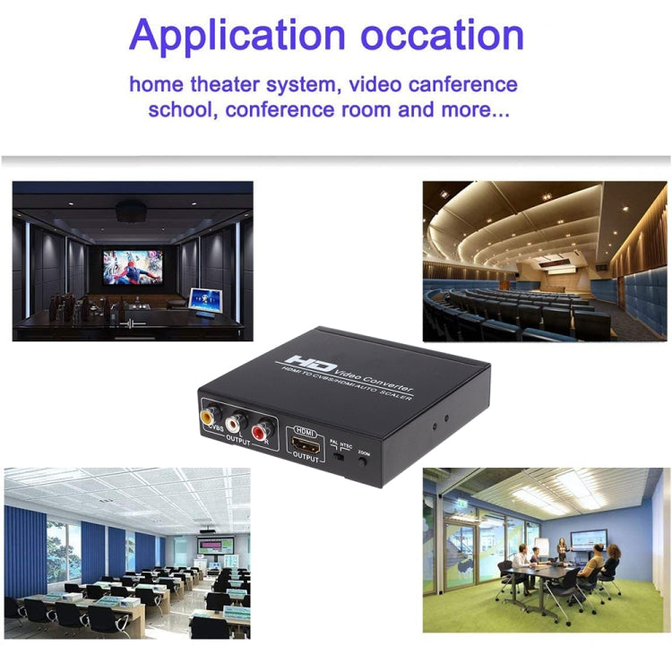 Lisslune | NK-10II HDMI to HDMI/CVBS /AV Scaler Box Video Converter (Black)