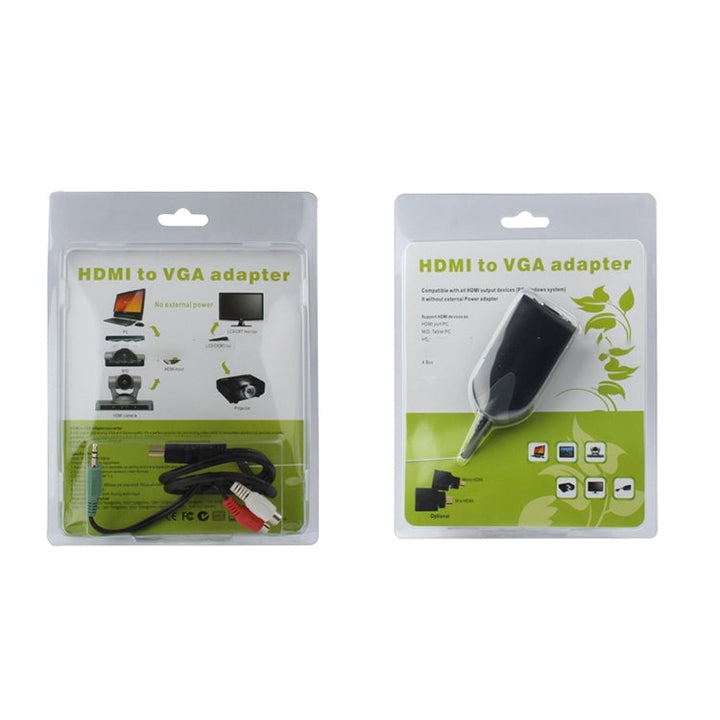 Lisslune | HDMI Male to VGA Female Adapter with Audio Cable (Black)