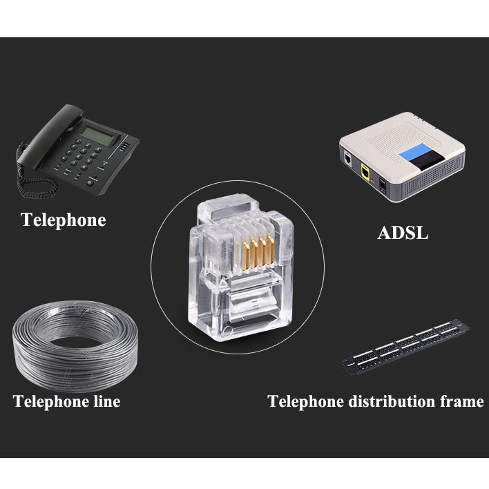 Lisslune | RJ11 modular connector telephone connection (1000 pieces in one package, the price applies to 1000 pieces)