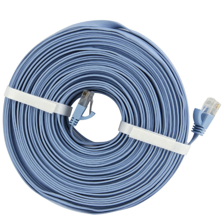 Lisslune | CAT6 Ultra-slim Flat Ethernet Network LAN Cable, Length: 50m (Blue)