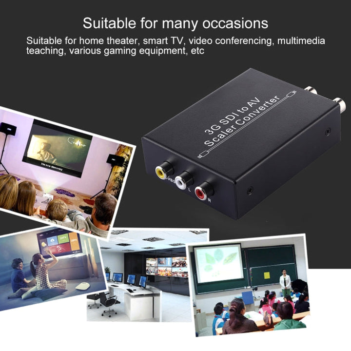 Lisslune | NF-F001 3G SDI to AV + SDI scaler converter, enables SD-SDI / HD-SDI / 3G-SDI to be displayed on HDTV