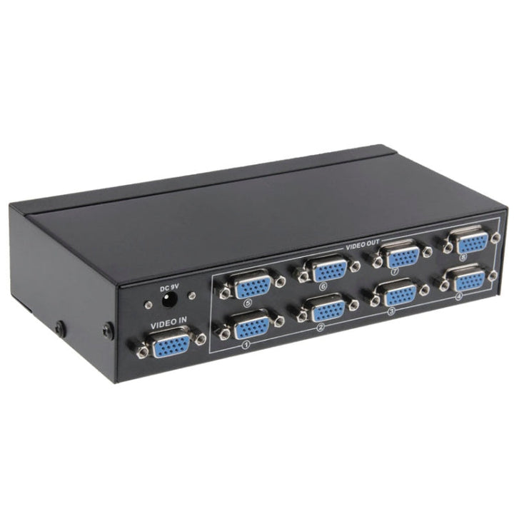 Lisslune | FJ-2508A 8-Port VGA Video Splitter High Resolution 1920 x 1440 Support 250MHz Video Bandwidth