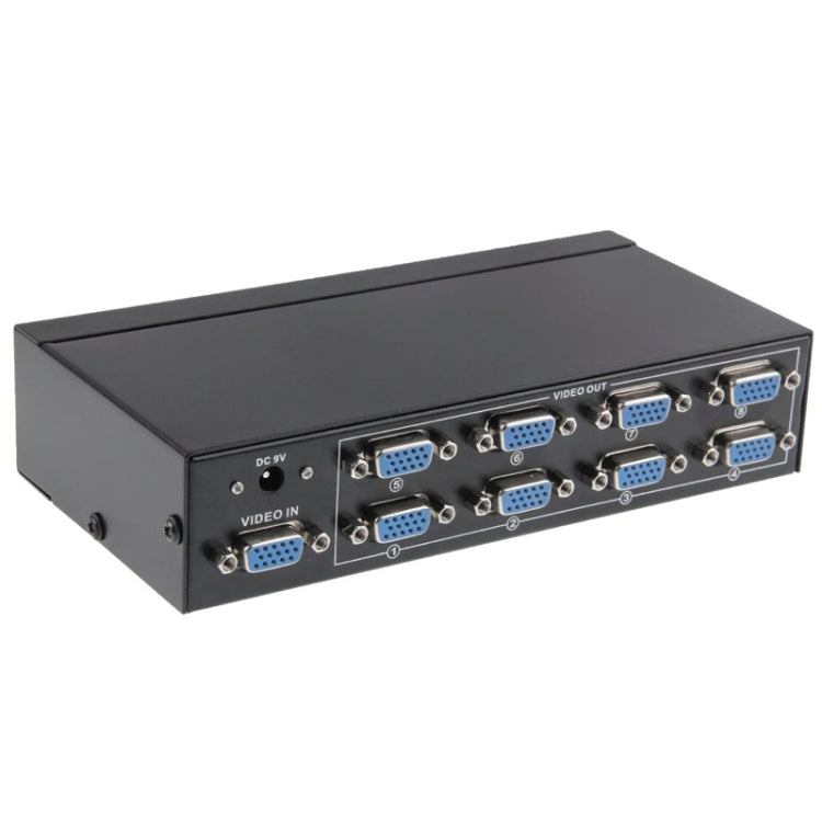 Lisslune | FJ-2508A 8-Port VGA Video Splitter High Resolution 1920 x 1440 Support 250MHz Video Bandwidth