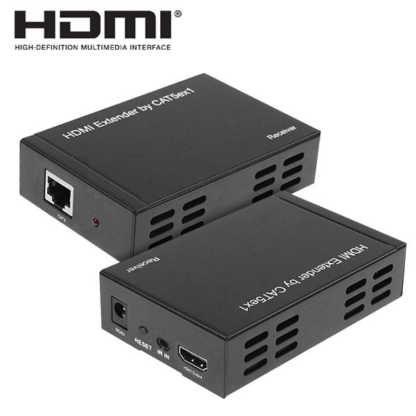 Lisslune | Full HD 1080P HDMI to Extender Sender + Receiver over a 100m CAT5E / CAT6 (TCP/IP)
