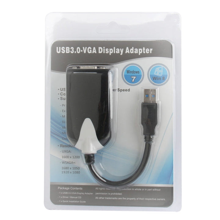 Lisslune | USB 3.0 to VGA Display Adapter, Resolution: 1920 x 1080 (Black)