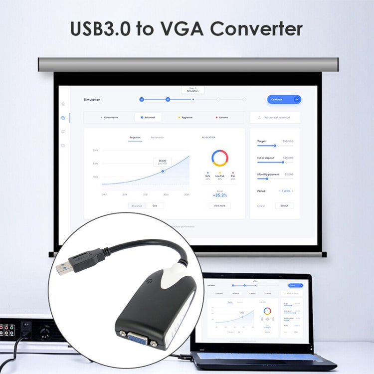 Lisslune | USB 3.0 to VGA Display Adapter, Resolution: 1920 x 1080 (Black)