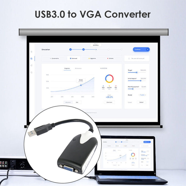 Lisslune | USB 3.0 to VGA Display Adapter, Resolution: 1920 x 1080 (Black)