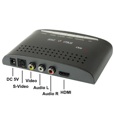 Lisslune | RCA Composite Video & S-Video to HDMI Converter, supports Full HD 1080P