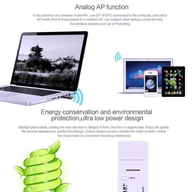 Lisslune | EDUP AC-1601 802.11AC 1200M Dual Band USB 3.0 Wifi Wireless Adapter