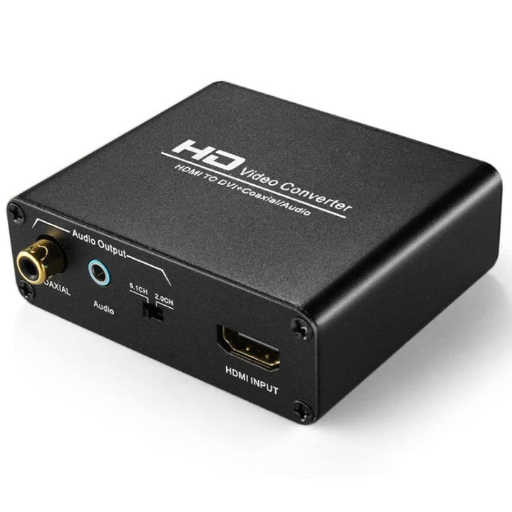 Lisslune | HDV-339 Full HD HDMI to DVI + Digital Coax / Analog Stereo Audio Converter Adapter (Black)