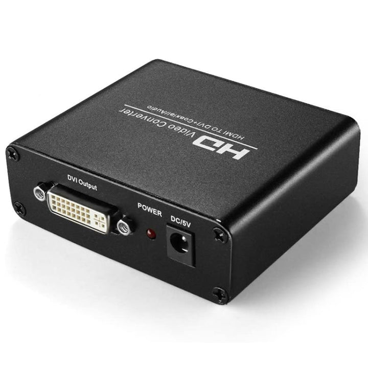 Lisslune | HDV-339 Full HD HDMI to DVI + Digital Coax / Analog Stereo Audio Converter Adapter (Black)