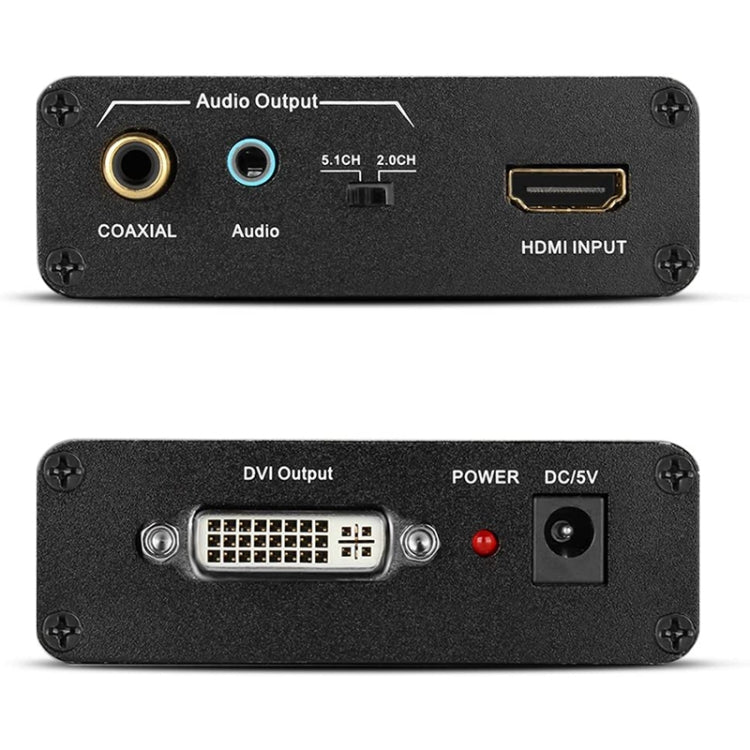 Lisslune | HDV-339 Full HD HDMI to DVI + Digital Coax / Analog Stereo Audio Converter Adapter (Black)
