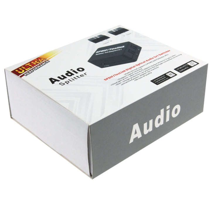 Lisslune | SPDIF / TOSLINK power adapter Digital Optical Audio Splitter Amplifier 1x3 Supports 5.1