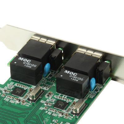 Lisslune | PCI-Express Dual Gigabit Ethernet Controller Card Adapter 2 Port RJ45 10/100/1000 BASE-T (IO-PCE8111-2GLAN)