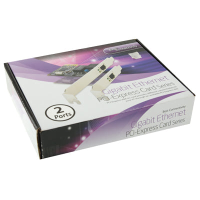 Lisslune | PCI-Express Dual Gigabit Ethernet Controller Card Adapter 2 Port RJ45 10/100/1000 BASE-T (IO-PCE8111-2GLAN)
