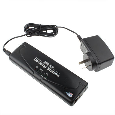 Lisslune | Hi-speed USB 2.0 Docking Station with 8 Ports (2xUSB 2.0 + PS2 Mouse + PS2 Keyboard + RS232 + DB25 + LAN + Upstream), Black