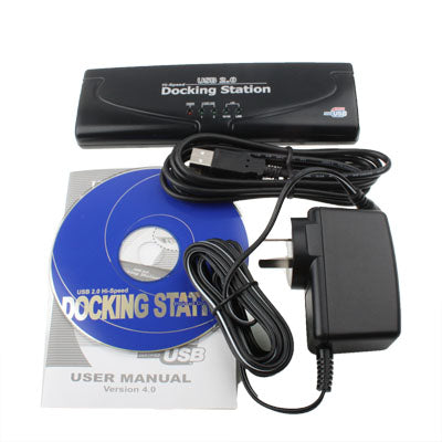 Lisslune | Hi-speed USB 2.0 Docking Station with 8 Ports (2xUSB 2.0 + PS2 Mouse + PS2 Keyboard + RS232 + DB25 + LAN + Upstream), Black