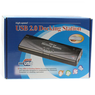 Lisslune | Hi-speed USB 2.0 Docking Station with 8 Ports (2xUSB 2.0 + PS2 Mouse + PS2 Keyboard + RS232 + DB25 + LAN + Upstream), Black