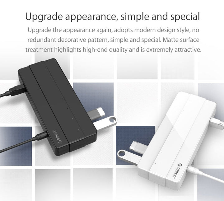 Lisslune | Orico H7928-U2-V1 Desktop 7 Ports USB 2.0 HUB with power adapter (Black)