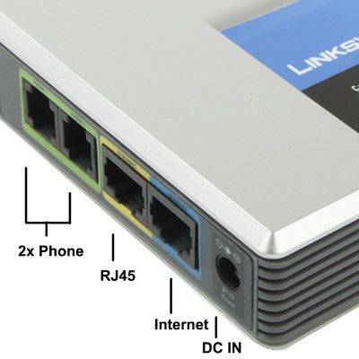 Lisslune | Unlocked LINKSYS SPA2102 VOIP PSTN telephone adapter with 2x FXS + WAN port