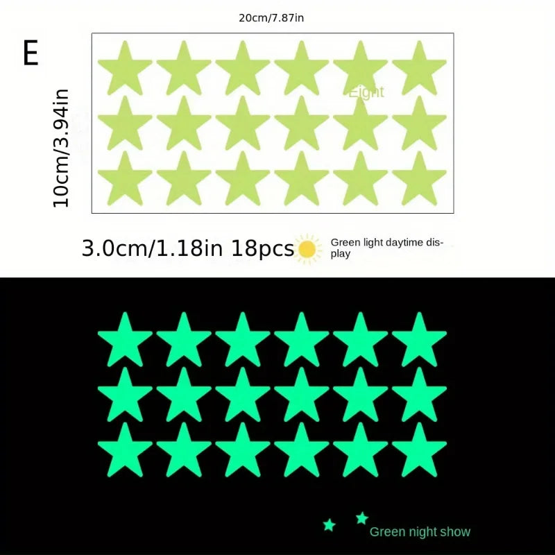 Rynx Glow-in-the-Dark Wall Stickers Self-Adhesive Dots Glow-in-the-Dark Ceiling Stickers for Kids' Room Halloween Home Decor