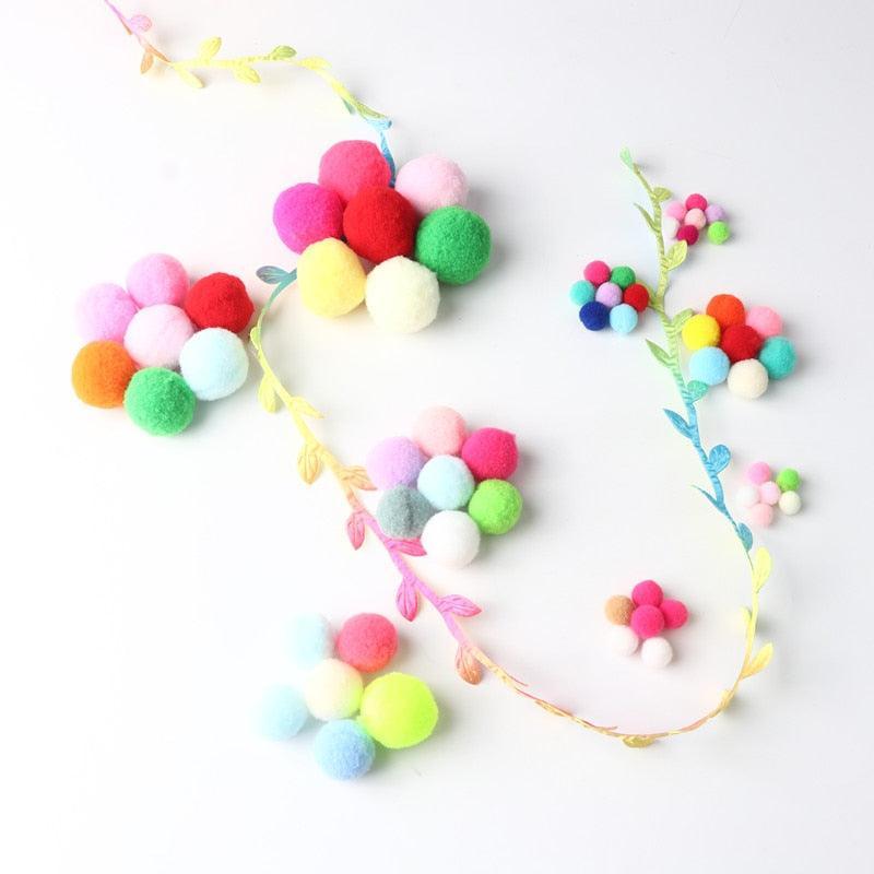Lisslune | Colorful Spandex Pompom Craft Kit for Creative Projects