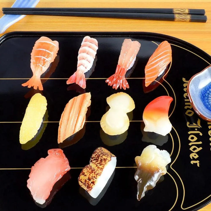 Lisslune | Realistic Artificial Sushi Set - 10pcs Decorative Japanese Rolls for Photography and Home Styling