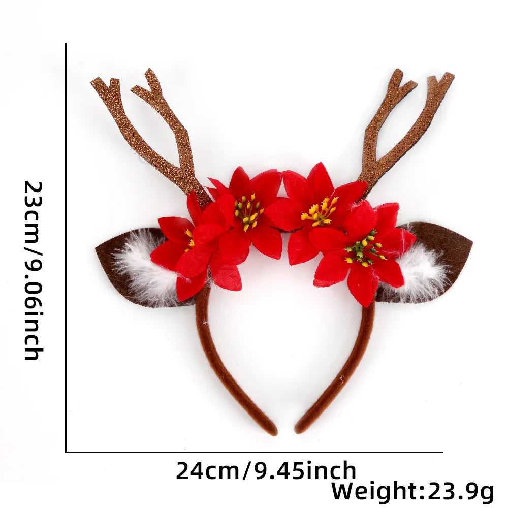 Rynx | Christmas Hair Bands for Women, Antler Hair Bands, Cute Hair Pins, Deer Horn Christmas Hair Bands