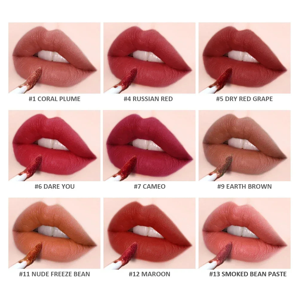 Rynx | Nudes Lip Gloss Waterproof Liquid Matte Lipstick Long-lasting 4g Quick-drying Red Lip Gloss Cosmetics Sexy Matte Velvet Lipstick