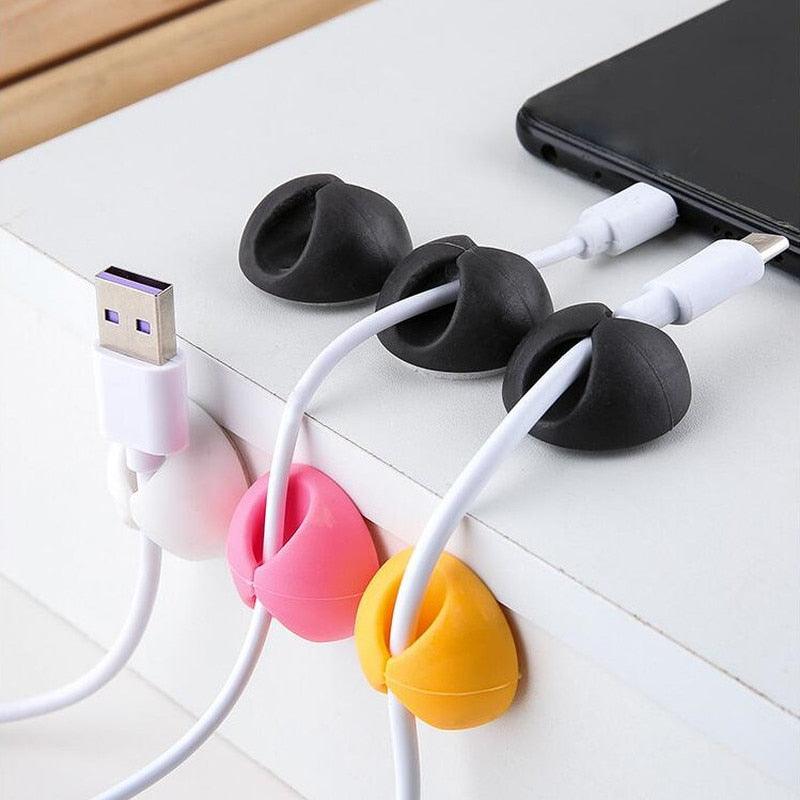 Lisslune | Silicone Cable Organizer Set: 5-Pack for tangle-free management
