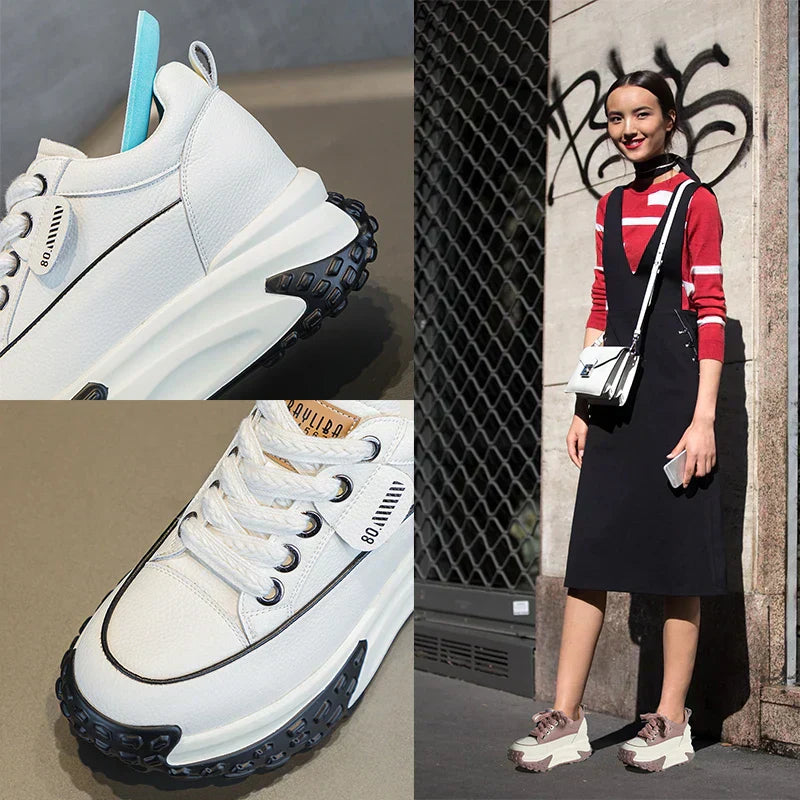 Lisslune | 7 cm Platform Wedge Sneakers made of Leather