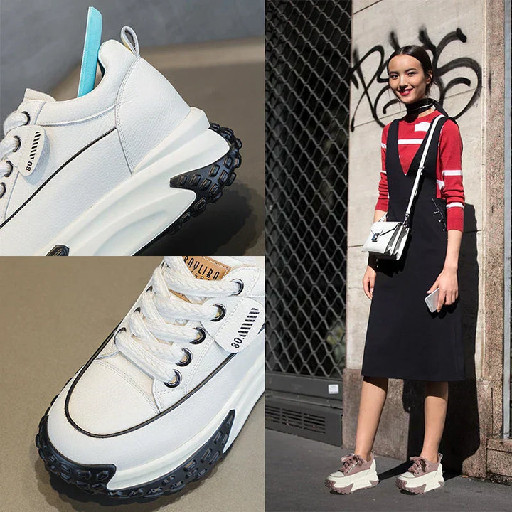 Lisslune | 7 cm Platform Wedge Sneakers made of Leather