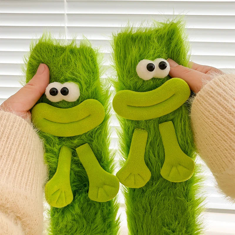 Lisslune | Fluffy Cartoon Women's Socks with Face