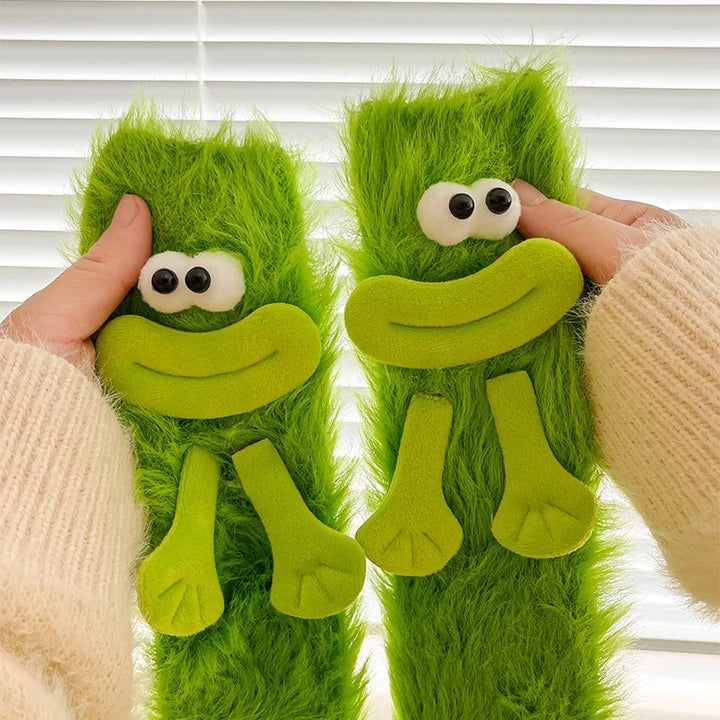 Lisslune | Fluffy Cartoon Women's Socks with Face