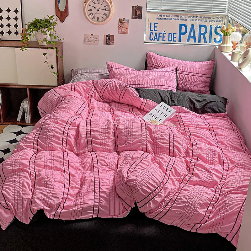 Rynx | Raspberry Bed Linen Comforter Sets Duvet Cover Bed Sheet Set Pillowcases Bed Linen Set Queen/King Bed bedspreads