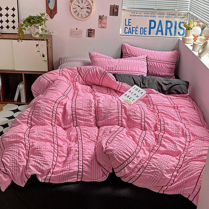 Rynx | Raspberry Bed Linen Comforter Sets Duvet Cover Bed Sheet Set Pillowcases Bed Linen Set Queen/King Bed bedspreads