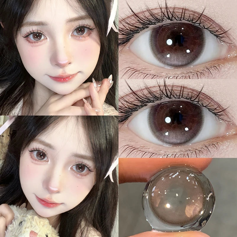 Rynx | 2PCS Myopia Lenses Colored Contact Lenses with Degree Natural Colored Eye Lenses with Diopters Blue Contact Lenses