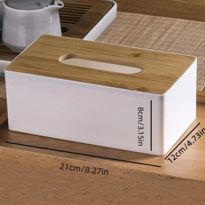 Rynx | Wood Element Box Thickened Box Office Household Paper Storage Box Elegant Car Tissue Holder Towel Dispenser Desk Decoration